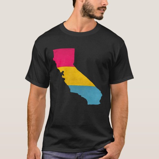 California Pansexual Flag T-shirt (Voorkant)
