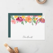 California Papoppy Personalized Stationery Flat Ca Notitiekaartje (Voorkant / Achterkant in situ)