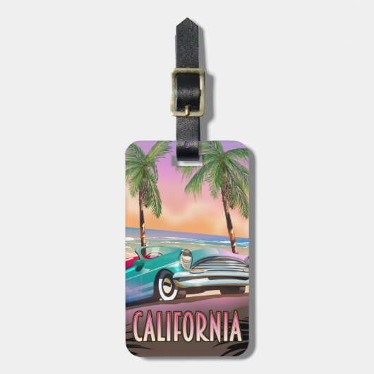 California Paradise Sunset Bagagelabel (Voorkant verticaal)