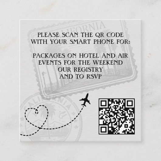 California Passport QR Code Enclosure Kaart (Voorkant)
