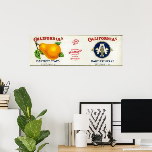 California Pear Label Poster (Thuiskantoor)