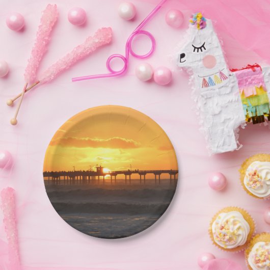 California Peer op Sunset Papieren Bordje (Feest)