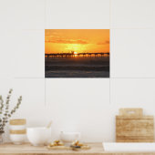 California Pier bij zonsondergang Poster (Keuken)