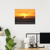 California Pier bij zonsondergang Poster (Thuiskantoor)