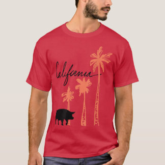 California Pigs Hogs And Palm Trees 382  T-shirt