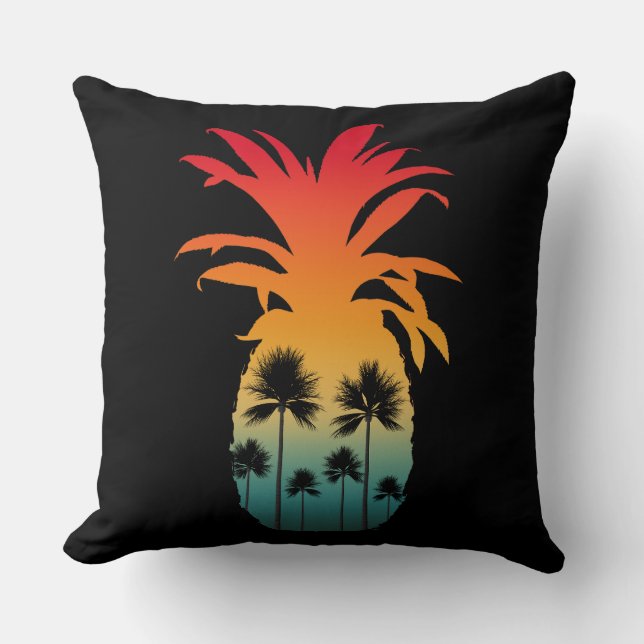 CALIFORNIA PINEAPPLE SUNSET PALM TREES KUSSEN (Voorkant)