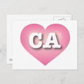 California Pink Fade Heart - Ik hou van CA Briefkaart (Voorkant / Achterkant)