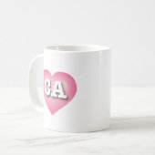 California Pink Fade Heart - Ik hou van CA Koffiemok (Voorkant links)