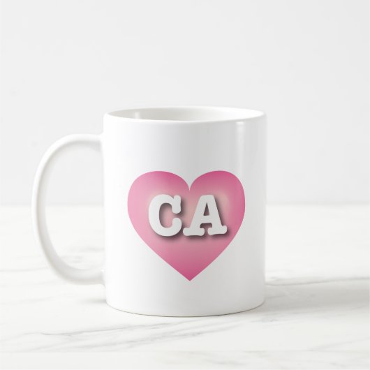 California Pink Fade Heart - Ik hou van CA Koffiemok (Links)