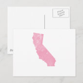 California Pink Grunge Briefkaart (Voorkant / Achterkant)