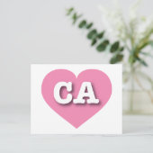 California Pink Heart - Ik hou van CA Briefkaart (Staand voorkant)