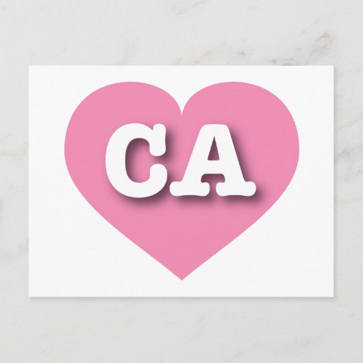 California Pink Heart - Ik hou van CA Briefkaart (Voorkant)