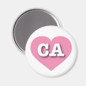 California Pink Heart - Ik hou van CA Magneet (Voorkant / Achterkant)