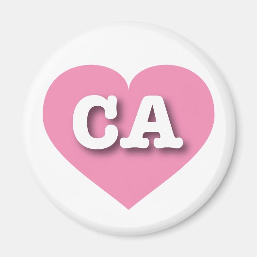 California Pink Heart - Ik hou van CA Magneet (Voorkant)
