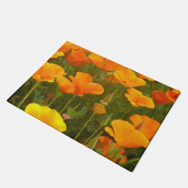 California Poppies Art Deurmat (Schuin)