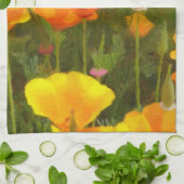 California Poppies Art Theedoek (Gevouwen)