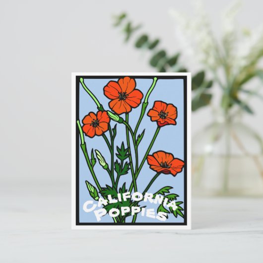 California Poppies  Briefkaart (Staand voorkant)