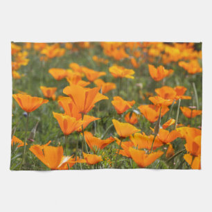 California Poppies Field Kitchen Towels Theedoek