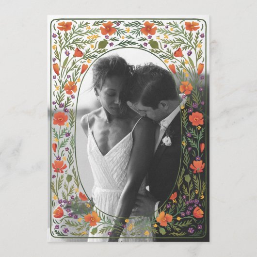 California Poppies Geïllustreerd dinermenu Menu (Achterkant)