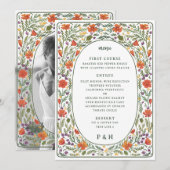 California Poppies Geïllustreerd dinermenu Menu (Voorkant / Achterkant)