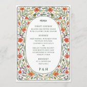 California Poppies Geïllustreerd dinermenu Menu (Voorkant)