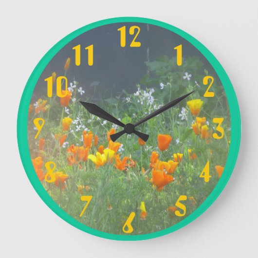 California Poppies Grote Klok (Voorkant)