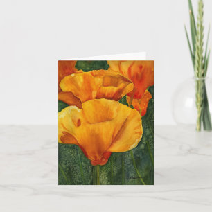 California Poppies notecard Kaart