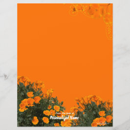 California Poppies Ongevoerd Papieren Blad