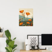 California Poppies Origineel Abstract Art Poster (Thuiskantoor)