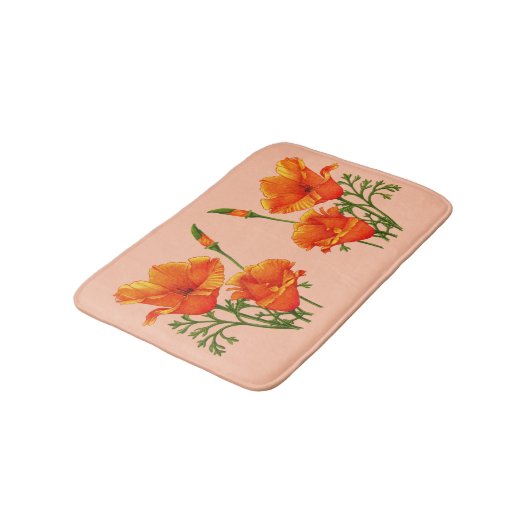 California poppies print badmat (Gekanteld)