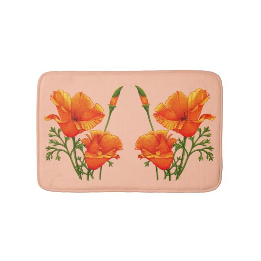 California poppies print badmat (Voorkant)