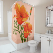 California poppies print douchegordijn (In situ)
