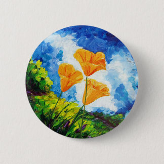 California Poppies Ronde Button 5,7 Cm