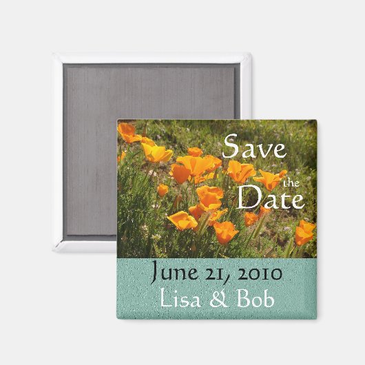 California Poppies Save the Date Magnet (Voorkant / Achterkant)