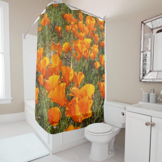 California Poppies Shower Curtain Douchegordijn (In situ)