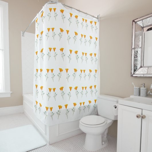 California Poppies Shower Curtain Douchegordijn (In situ)