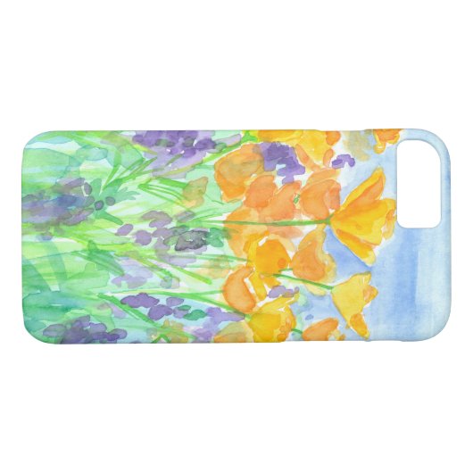 California Poppies Waterverf Case-Mate iPhone Case (Achterkant (Horizontaal))
