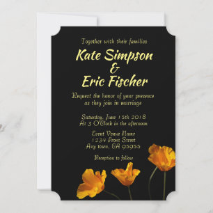 California Poppies Wedding Invitation Kaart