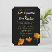 California Poppies Wedding Invitation Kaart (Staand voorkant)