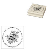 California Poppy | Aangepast naam en retouradres Rubberstempel (Gestempeld)