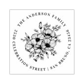 California Poppy | Aangepast naam en retouradres Rubberstempel (Afrduk)