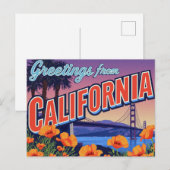 California Poppy and Bridge Briefkaart (Voorkant / Achterkant)