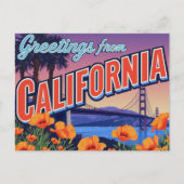 California Poppy and Bridge Briefkaart (Voorkant)