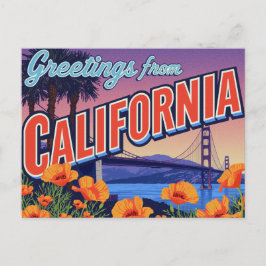 California Poppy and Bridge Briefkaart