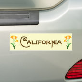 California Poppy Art Deco Bumpersticker (Op auto)