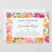 California Poppy Baby shower Invitation Kaart (Voorkant)