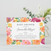 California Poppy Baby shower Invitation Kaart (Staand voorkant)