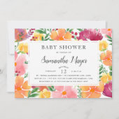 California Poppy Baby shower Invitation Kaart (Voorkant)