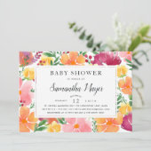 California Poppy Baby shower Invitation Kaart (Staand voorkant)