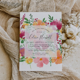 California Poppy Baby shower Invitation Kaart